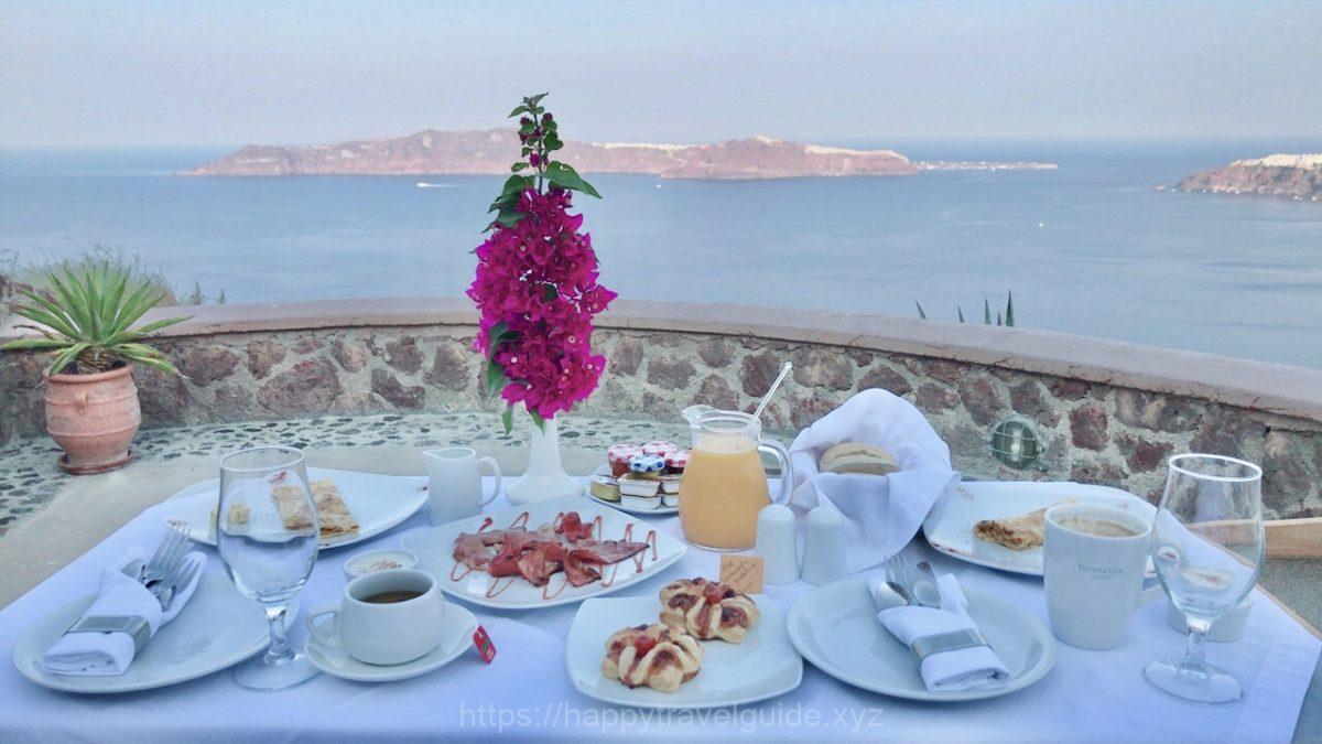 敵な朝食とブーゲンビリアのお花